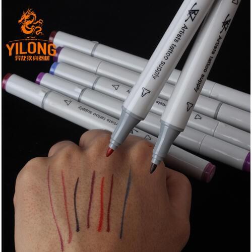 YILONG 8pcs/box Surgical Skin Measuring Marker Eyebrow Skins Tattoo Transfer PenTattoo MeasureProfessional Acupuncture Point