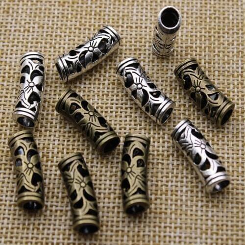 10pcs hole 4mm, Metal Curved Tube Spacer Beads for Jewelry Making fits Charm Bracelet DIY Handmade Findings Z759