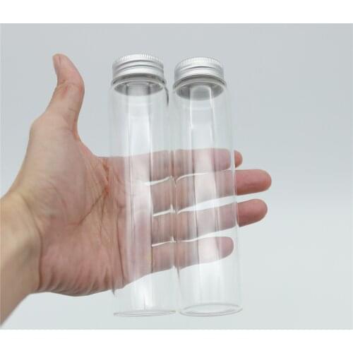 12pcs/lot 120ml 37*150mm Glass Bottles Test tube Aluminum Caps Spice vial Bottles Glass Container Jars Vials DIY Craft