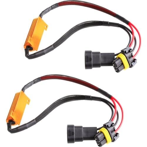 2PCS 9005/9006 50W LED CAN Fog Load Resistors Error Free Wiring Harness Decoder