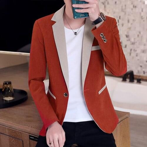 2021 New Autumn and Winter Pure Color Casual Small Suit Mens Korean Style Slim Trend Small Suit Jacket Spring and Autumn Tide