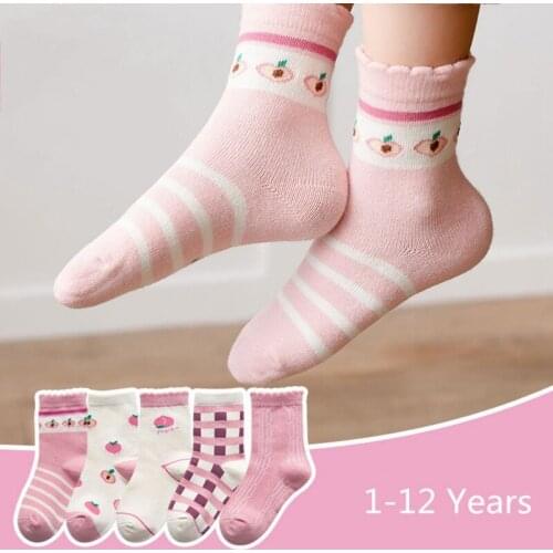 5 Pairs/Lot Children Cotton Socks Girl Baby Infant Ultrathin Fashion Breathable Socks Pink cute Socks 3-12Years