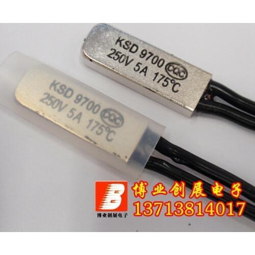 5pcs/Thermal protector KSD9700 190 Degrees Celsius Normally closed (N.C) Metal Temperature control switch Thermostat 5A250V