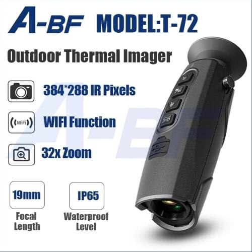 A-BF T-72 Monocular Thermal Imager Night Vision for Hunting 50Hz IP65 Infrared Thermal Imaging Camera with Screen WIFI Function