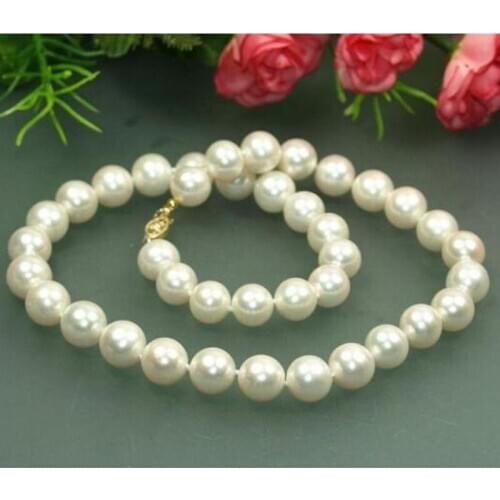 Free shipping noble jewelry 18'' 9-10mm Australian Akoya south seas white pearl necklace DIY women hot sale jewelry