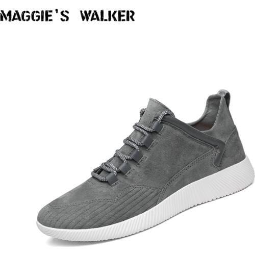 Maggies Walker 2017 New Arrival Men Leather Casual Shoes Fashion Lacing Spring Autumn Walking Shoes Size 39~44