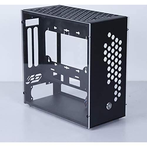 ITX Mid Tower Gaming PC Computer Case Metal Mini Mother Board PC Case Support SFX Power Supply Transparent Acrylic Side Panel