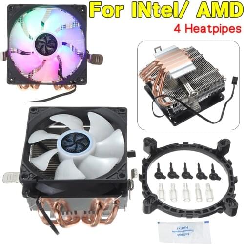 For Intel LGA 1155 1366 AMD 1pc High Quality CPU Cooler Heatsink RGB LED Super Quiet Cooling Fan Radiator Pohiks