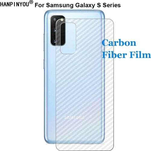 For Samsung Galaxy S21 S20 Plus Ultra LTE FE Lite 5G 3D Anti-fingerprint Carbon Fiber Rear Back Film Screen Protector Sticker
