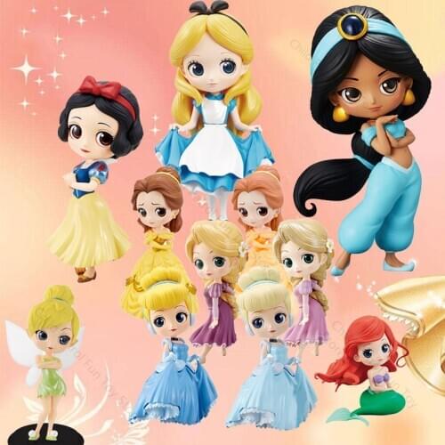 Disney Princess Figures Frozen Elsa Anna Mulan Jasmine Cinderella Alice PVC Action Figure Model Collection For Children Gift A44