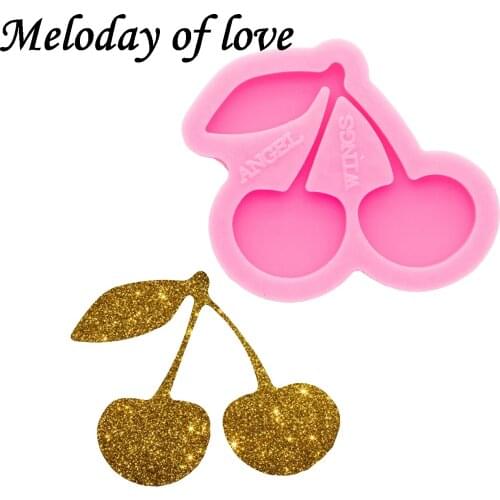 Glossy Cherry badge reel Mold Silicone Resin Mould DIY Handmade for Epoxy Making chocolate Polymer Clay DY0337