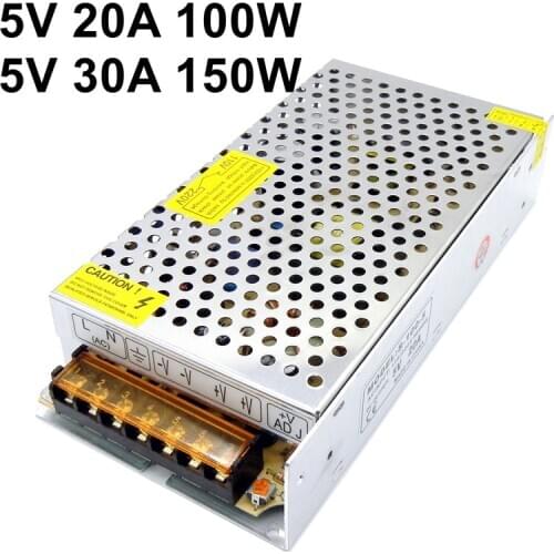 5V 20A 30A Switching Power Supply 100W 150W LED Driver Light Transformer Source Adapter Input Ac 110V 220V For Led Display