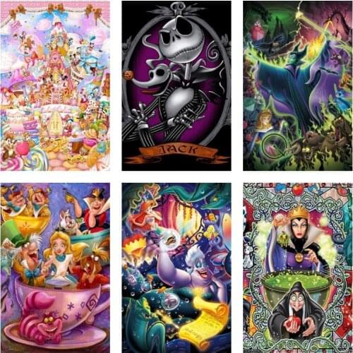 Disney Full Square/Round 5D DIY Diamond Painting Cross Stitch Kit Evil Queen Double Diamond Inlaid Crystal Embroidery Home Gift