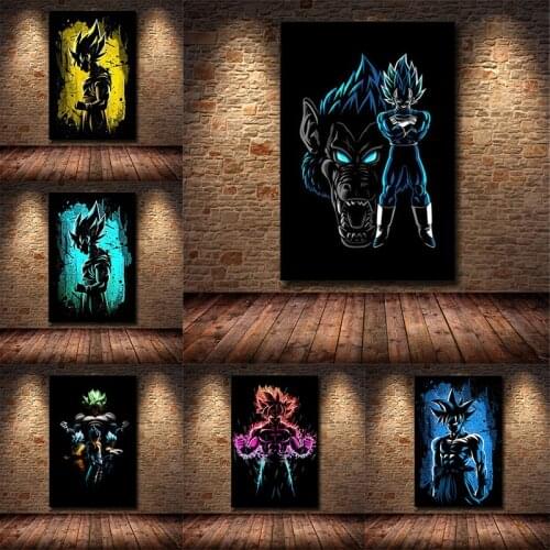 Dragon Ball Poster Japanese Anime Characters Canvas Painting Wall Art Picture Modern Family Children Room Decoration Painting