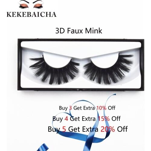 KEKEBAICHA dramatic faux mink eyelashes 3d lashes handmade full strip lashes silk eyelashes thick long false eyelash makeup lash