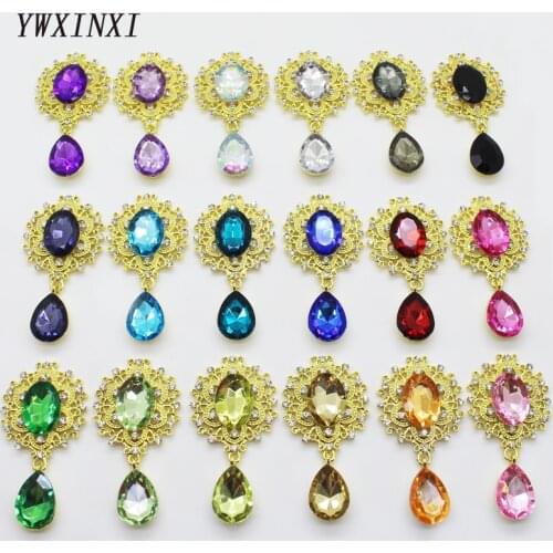 Fashion new hot 5Pcs beautiful brooch 28 * 55mm alloy accessories DIY handmade rhinestone jewelry making decorative accessories