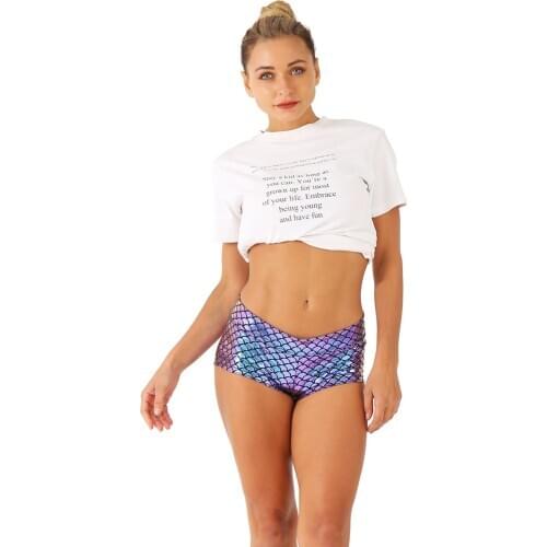 Speerise Fashion Summer Shiny Metallic Booty Shorts Sexy Hot Shorts Panty Feminino Party Clubwear for Women and Girls