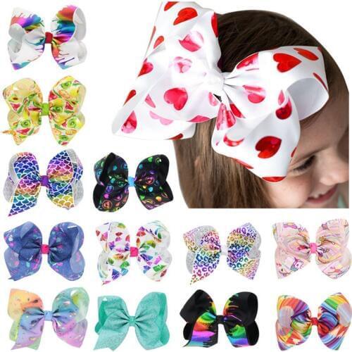 Naturalwell Halloween Hair Bow Gift Child girls Accessory Birthday Party Favor Hair Bow Clip Bows for Girls Big Bow BB018D
