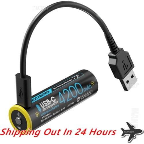 Nitecore NL2142LTHPR -40C Low Temperature 21700 4200mAh 3.6v Protected Li-ion Rechargeable Battery with USB TYPE-C Charging Port