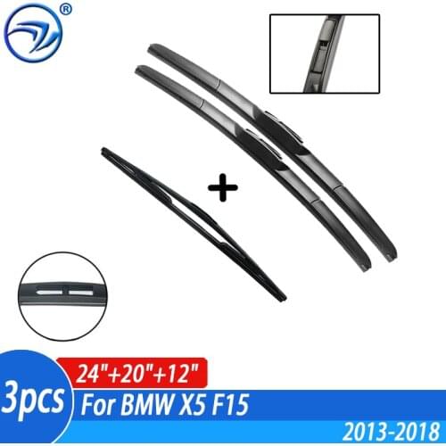 Wiper Front & Rear Wiper Blades Set For BMW X5 F15 2013 - 2018 2017 2016 2015 2014 2013 Windshield Windscreen Window 24"20"12"