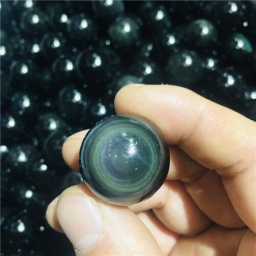 Natural Rainbow Obsidian Ball Healing Crystal Stone Sphere Energy Minerals Ore For Home Decor