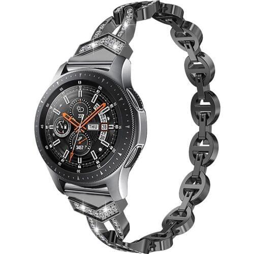 For Samsung Galaxy Watch 3 41/45mm/42/46mm/Active/Gear 3 Diamond Fashion Strap 20MM/22MM Watch Band Metal Bracelet for Huawei GT