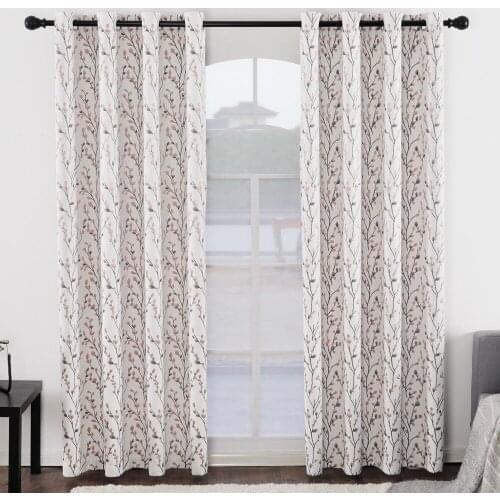 Pink Blackout Curtains for Girls Bedroom Jacquard Flower 1 Panel Pretty Hotel Quality Polyester Living Room Kitchen Window Decor