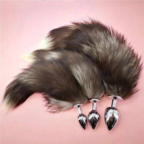 Detachable Anal Plug Real Fox tail Smooth Touch Metal Butt Plug Tail Erotic BDSM Sex Toys for Woman Couples Adult Games Sex Shop
