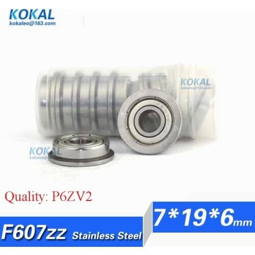 [SF607ZZ-P6]10PCS Free Shipping ABEC-5 stainless steel flange bushing F607 F607-2Z F607ZZ ball bearing 7mm*19mm*6mm*22mm*1.5mm