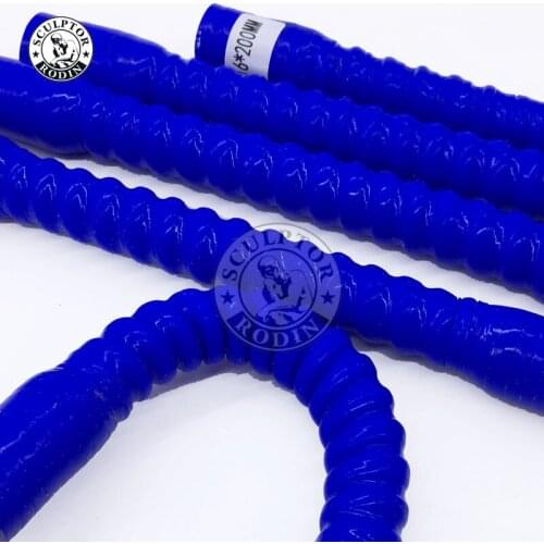 ID:60MM 65MM 75MM replace auto bend silicone tube hose rubber steel tube pipe (Length: 500MM 600MM 800MM) Blue/Black 1PCS