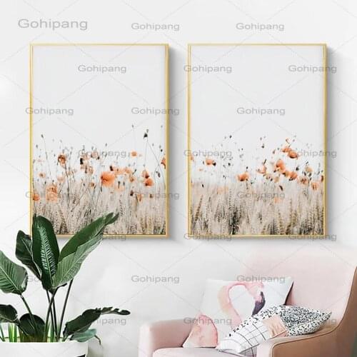 Scandinavian Canvas Poster Red Flower Art Print Picture for Living Room Posters and Prints Wall Art Bedroom Nordic Home Decor