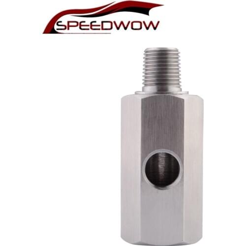 SPEEDWOW 1/8" NPT Female Oil Pressure Sensor Tee To NPT Metric Adapter Turbo Supply Feed Line Gauge Stainless Steel