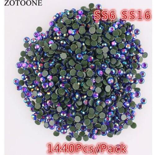 ZOTOONE 1440pcs SS16 Crystal AB Rhinestone 2mm Thermal Adhesive Wedding Dress Strass Hotfix DIY Flatback Rhinestone For Clothes