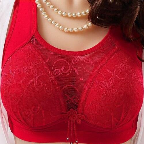 Full cup thin Anti-sagging underwear plus size lace Womens sports bra breast cover Receiving auxiliary milk Lace Bras