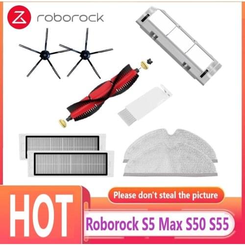 For Roborock S5 Max S6 S50 S6 MaxV S4 E4 Parts Detachable Main Brush Silicone Side Brush Filter Replacement Accessroies