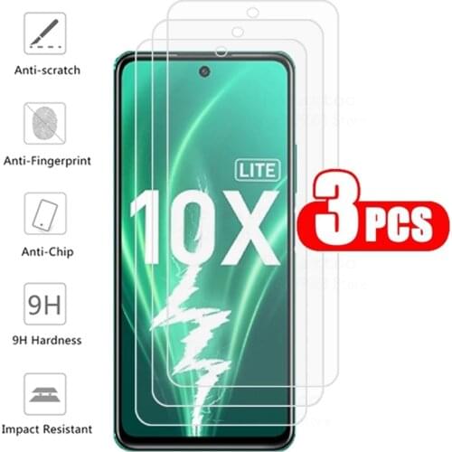 3Pcs Tempered Glass on honor 10X Lite 20 pro lite 9 x Screen Protector on Honor 10X lite 10 x lite light 6.67 Protective glass