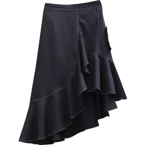 Plus size ladies skirt 2020 summer new fashion was thin irregular fishtail skirt bag hip lotus skirt spring A812