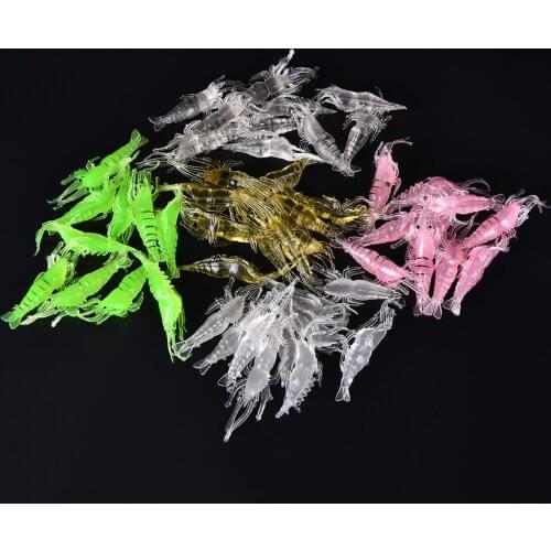 10 Pcs/lot Shrimp Soft Lure 9cm/6g Fishing Artificial Bait With Glow Hook Swivels Anzois Para Pesca Rigs Fishing Lure 4.8cm