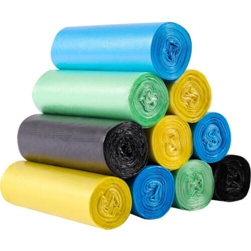 100Pcs/5 Roll Disposable Home Hotel Thick Trash Holder Rubbish Pouch garbage bag Trash storage kitchen Waste Trash Bag with Hand