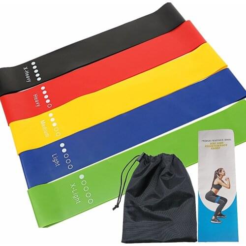 5 Resistance Loop Bands Set for Legs and Butt Non Slip Exercise Bands Natural Latex Workout Bands Home Fitness Strength Training