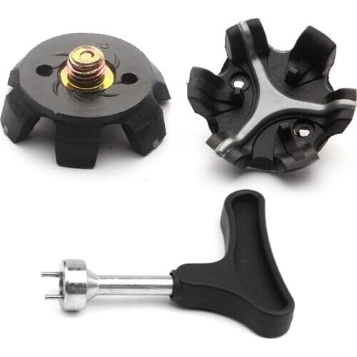 56 pcs Golf Shoe Spikes with Wrench Metal Thread Screw Golf Cleats Replacement 1/4 Metric Thread Screw Easy Install