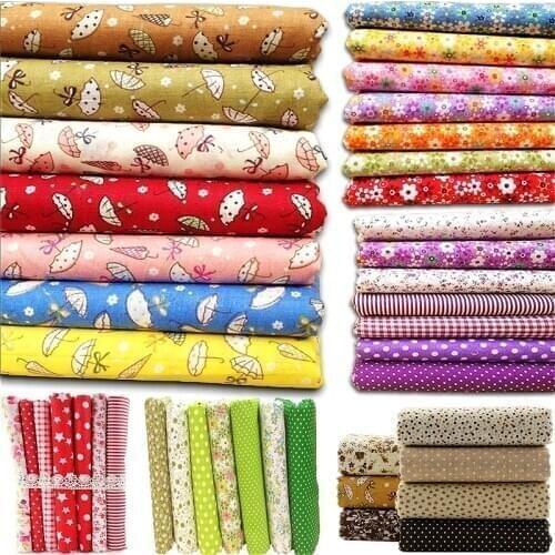 7Pcs/set Assorted Pre-Cut Bundle Fabric 100% Cotton Sewing Fabrics Home Textile For Quilting Patchworks