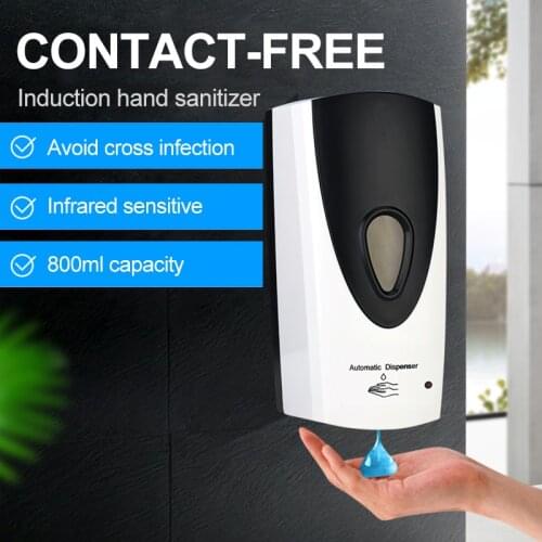 800ML Touchless Hand Disinfection Machine Automatic Liquid Soap Dispenser Wall-mounted Sensor Mist Spray Hand Sanitizer Washing