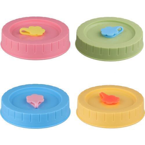 US Stock 4Pcs 70mm Mason Jars Lids Replacements Food Fresh-keeing Storage Caps Non Spill Drinking Canning Covers For Mason Jars