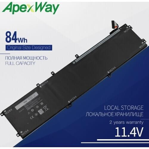 ApexWay new 4 gvgh laptop battery for dell precision 5510 xps 15 9550 series 1p6kd t453x 11.4 v 84wh