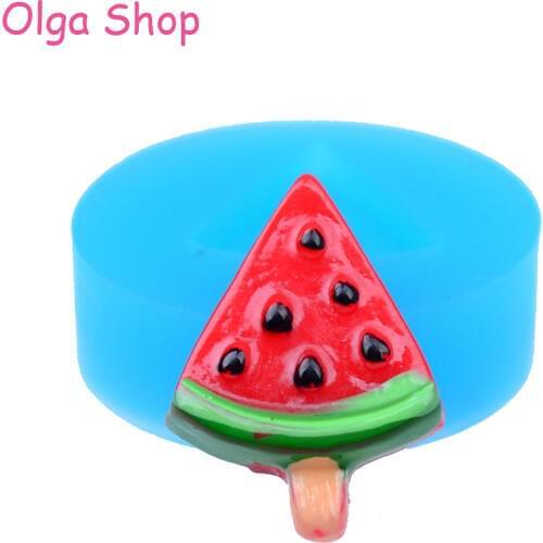 XYL011 23.1mm Watermelon Slice Ice Cream Bar Silicone Mold - Fruit Popsicle Mold Fondant, Dessert, Earrings Making, Candy, Resin
