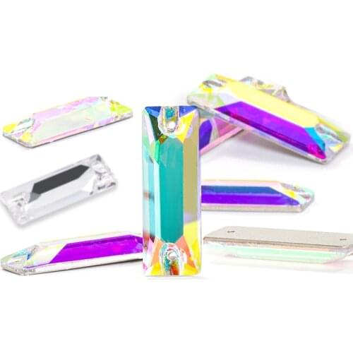 Astrobox Fancy Gem Rectangle Crystal Sew on Rhinestones Glass Bead Decoration Appliques For DIY Jewelry Wedding Dress Clothing