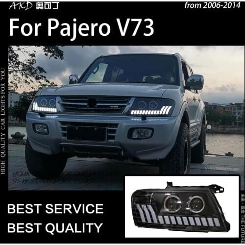 Car Styling for Pajero Headlights 2004-2014 Pajero V73 LED Headlight Montero V75 V77 Dynamic Signal Animation DRL Accessories