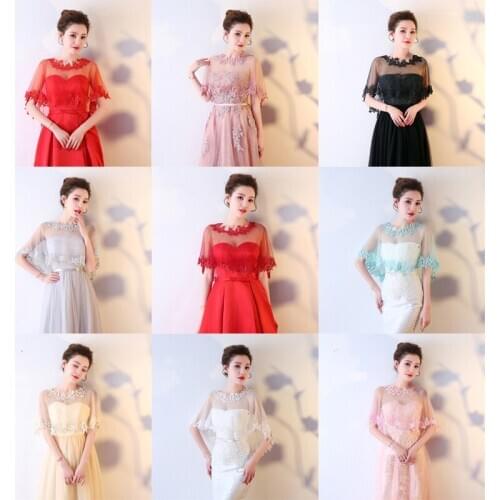 White Wedding Dresses Shrugs Boho Beach Wedding Boleros Appliques Lace Tulle Bride Shawls Prom Evening Dress Jacket Accessories