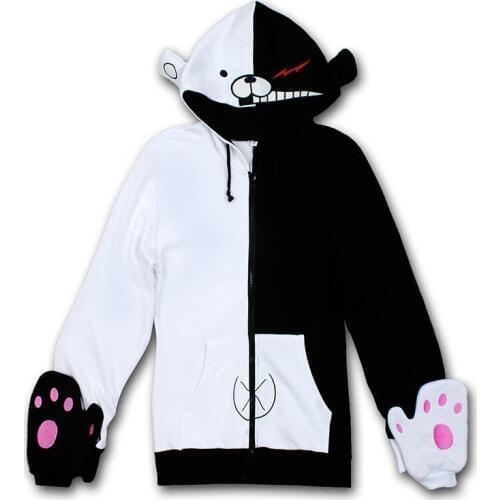 Dangan Ronpa Monobear Monokuma Black&White Bear Cosplay Costume Hoodie Jacket
